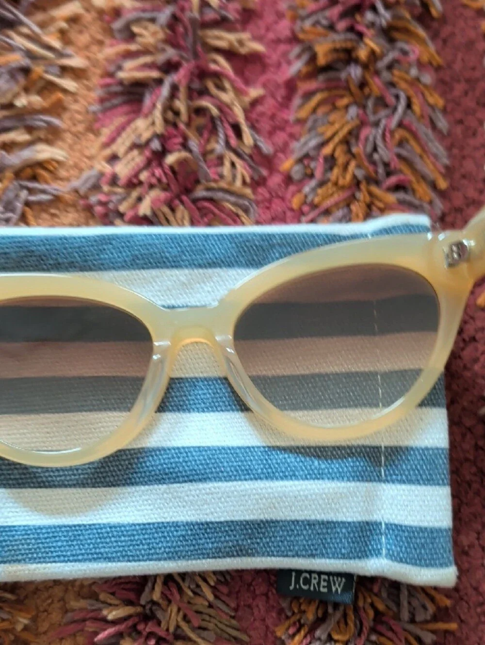 J. Crew Matte Cream Cat-Eye Sunglasses with Brown Lenses